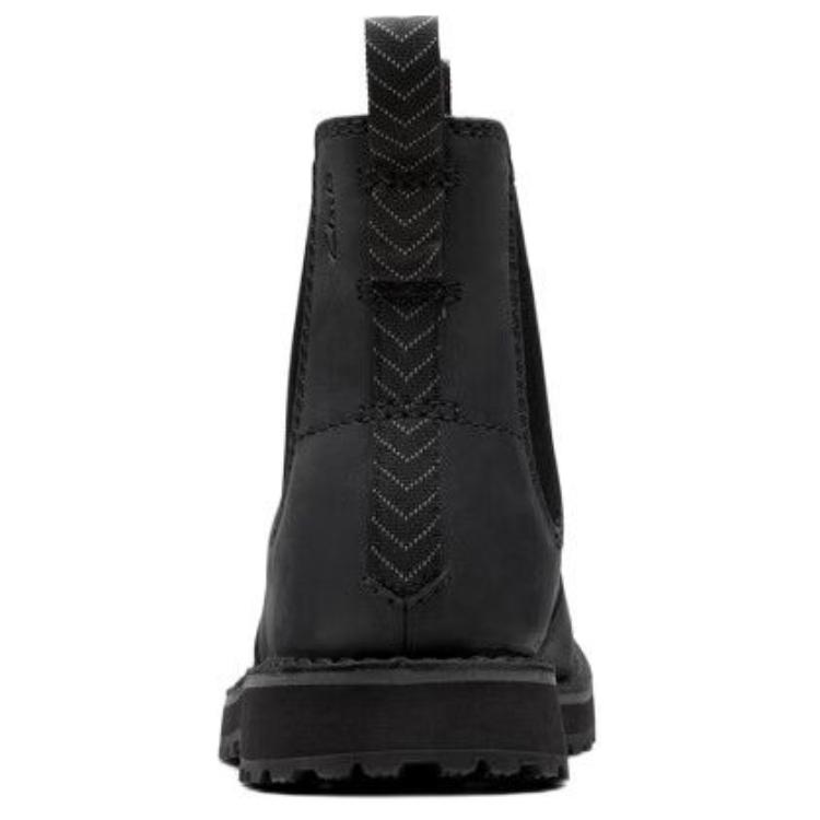 Clarks Двухслойные Коровья кожа Удобные Простые Челси Мужские ботинки Черные 261797157
