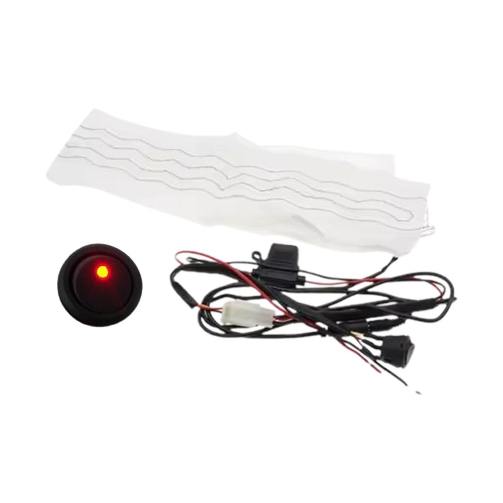 Комплект подогрева рулевого колеса автомобиля 6 режимов Пластиковый нагрев 12 В Карбоновый красный Новый Светодиодный Теплый синий Волокно Накладка Переключатель Накладки Жгут проводов K8J4