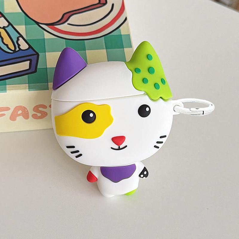 Kawaii Cartoon Cat Earphone Case For Apple Airpods Pro 3/2 4 Cover with Charm Silicone Cute Headphone Cases For Airpod 4 Funda