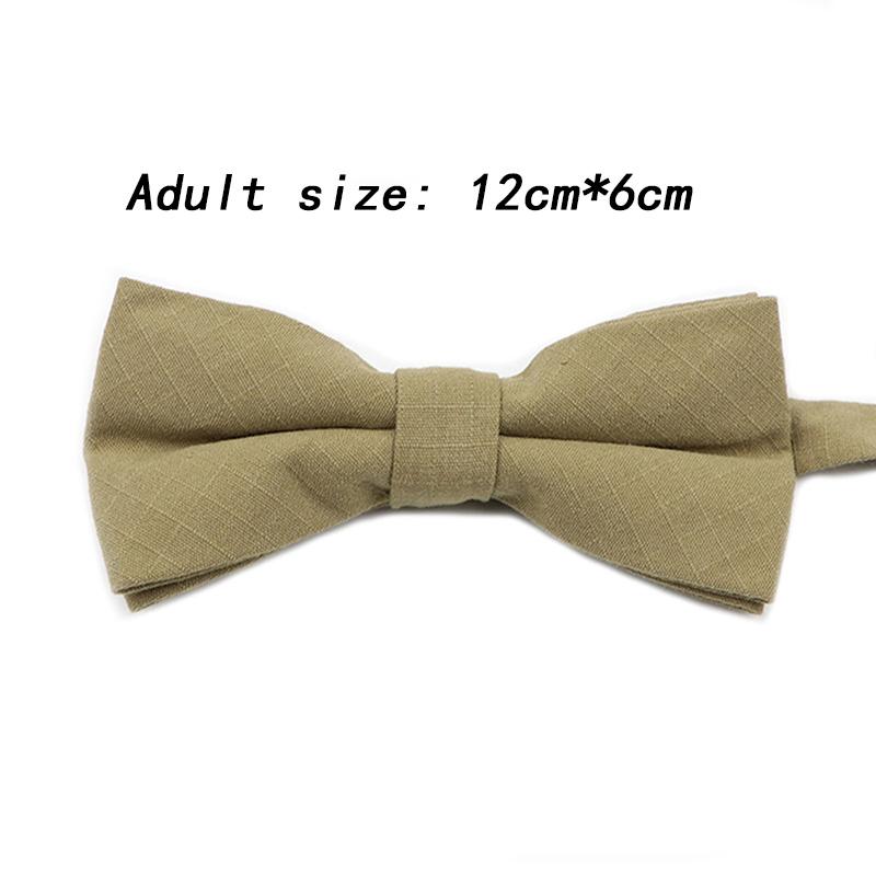 New Color Light Green Pink Peach Solid Cotton Parent-Child Bowtie Sets Kids Pet Men Women Butterfly Daily Cravat Gift Accessory