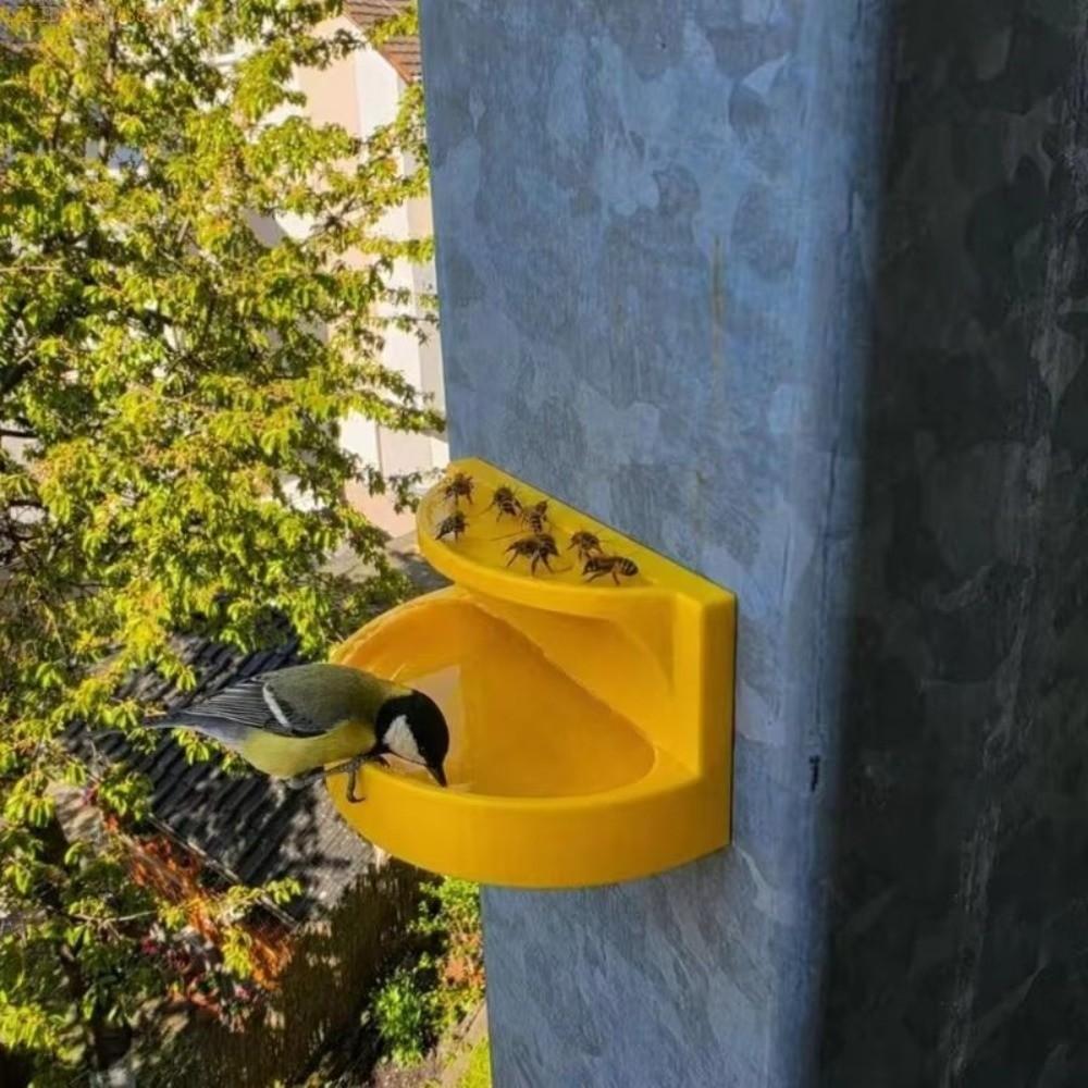 Plastic Bird Bath Water Dispenser Wall Mounted Insect Drinking Device Backyard