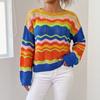 Women S European American Style Striped Knit Pullover Sweater