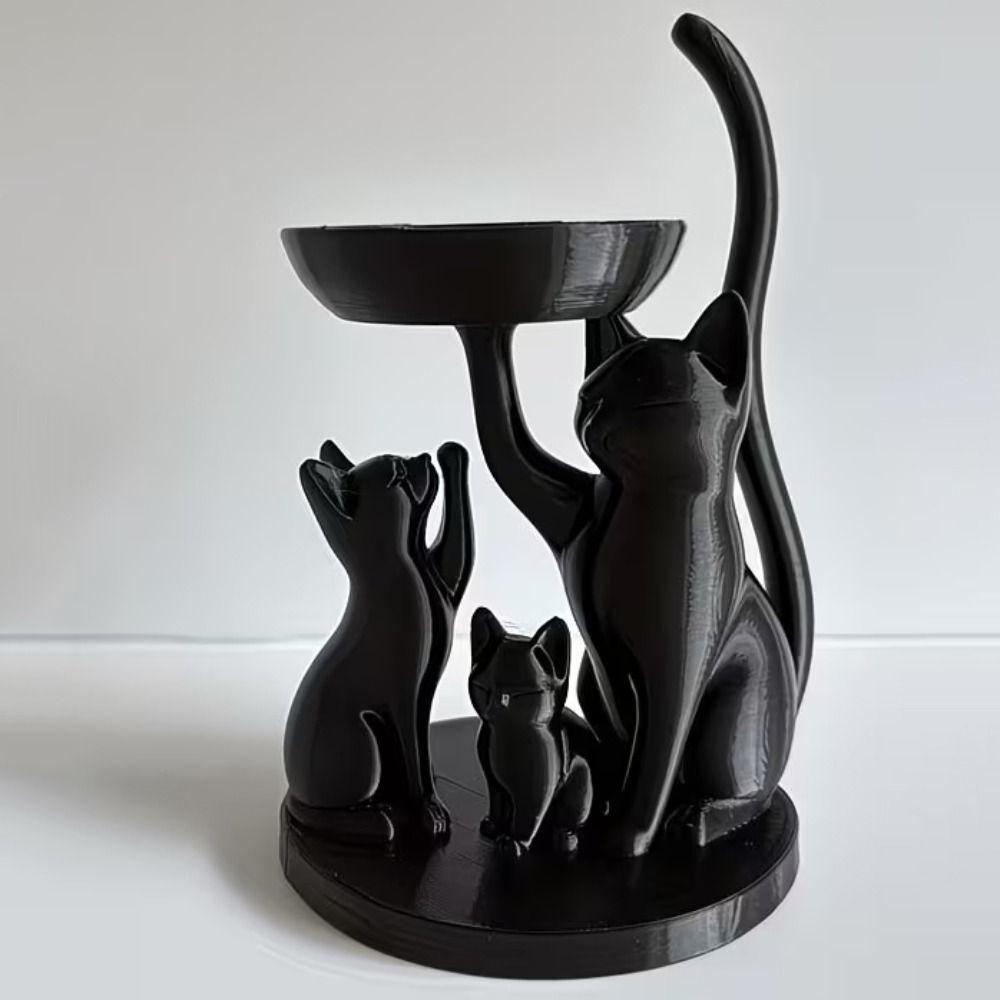 Cartoon Jewelry Storage Tray Decorative Key Tray Large Capacity Cat Ornament Desktop Use
