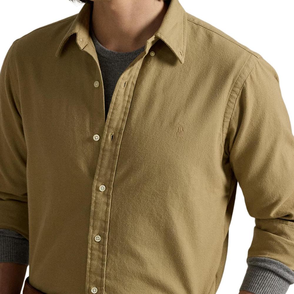 Polo Ralph Lauren Классический крой Однотонная Хлопок Мягкая Длинный рукав На пуговицах Мужские рубашки 710950375-005