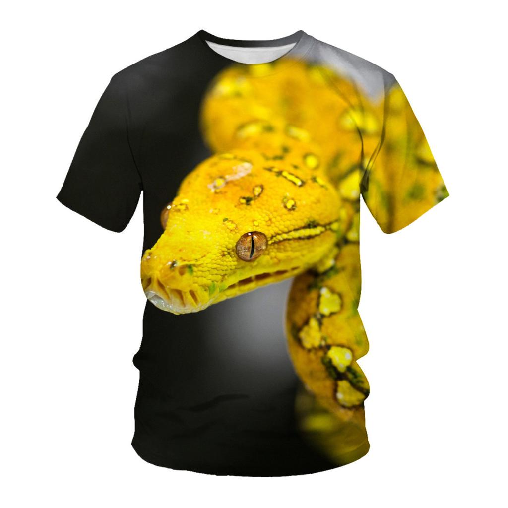 Hip Hop Summer Short Sleeve T Shirts Snake Series 3D Printed T Shirt Streetwear Men's Animal Tees Casual Outfit