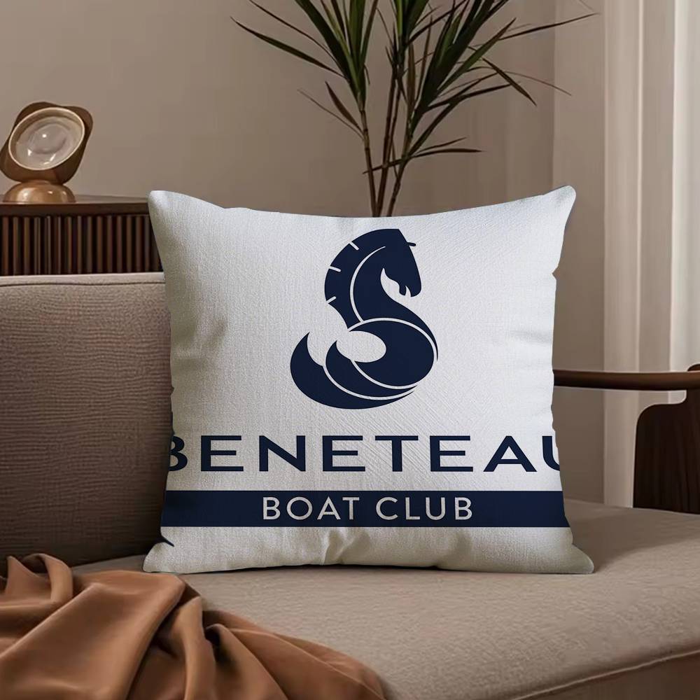 Cartoon B-BeneteauS Y-Yachts Pillow Case Anti-dustmite Pillowcase Invisible zipper silky short plush Sofa cushion cover
