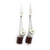 Les Trésors De Lily [K2825] - Designer Earrings 'Kilimanjaro' Silver Wood