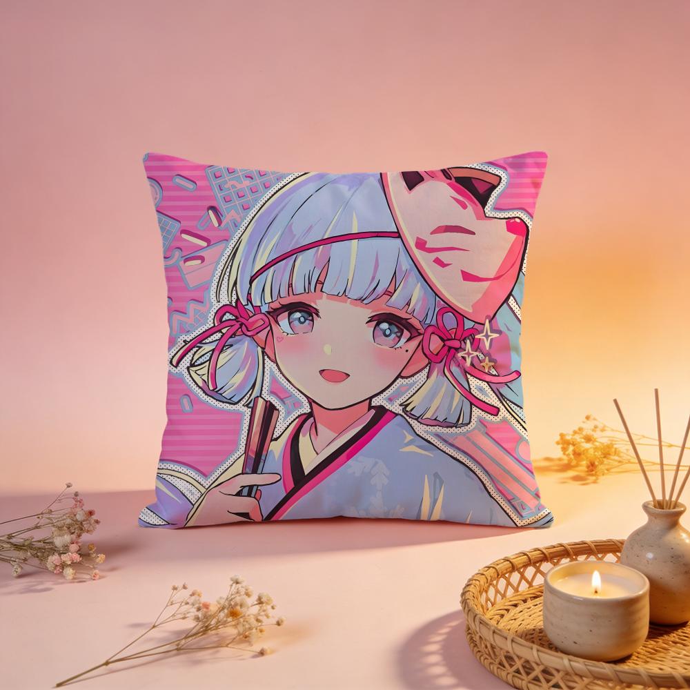 Popular Kkamisato Ayakaing Cushion Cover Comfortable Durable Pillow Cover MultiScene for Home Office Car Sofa