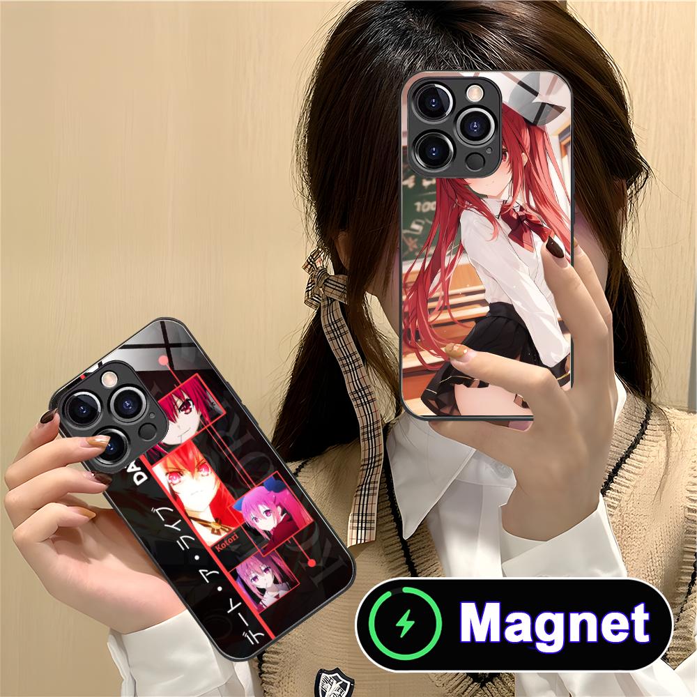 Date a Live Котори Ицука Стеклянный чехол для мобильного телефона MagSafe для iPhone 17 16 15 14 13 12 11 Air Pro Max Plus Mini Цветная крышка