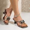 Fashion Women Sandals 2025 Summer Fashion Design Low Heel Shoes Metal Buckle Casual Outdoor Beach Sandals Women Shoes Zapatos Mujer