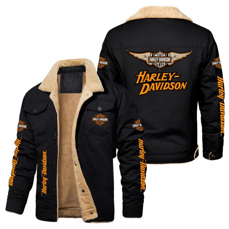 Mens Winter Fleece Lined Cotton Jacket Slim Fit Stand Collar Sport Coat With Graphic Prints European Size