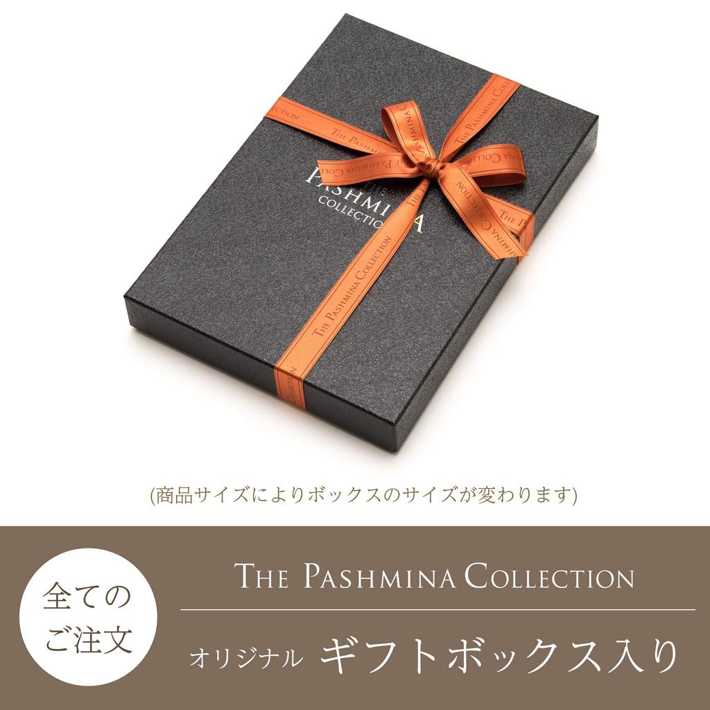 Cashmere Thick Check 33 X Black X Gift Boxed [Pashmina Collection] 100% Scarf, Pattern, 170cm, Blue,