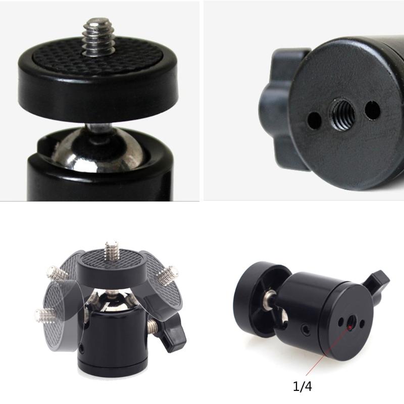 All Metal Construction 360°Swivel Tripod Round Head with 1/4 Screw Thread For Professional And Amateur Photographers