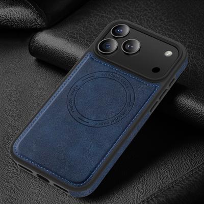 Кожаный Магнитный Противоударный Чехол-Защитник Для iPhone 17 Air 16 15 14 13 12 11 Pro Max Plus для Magsafe Гибридный PC TPU Чехол Funda