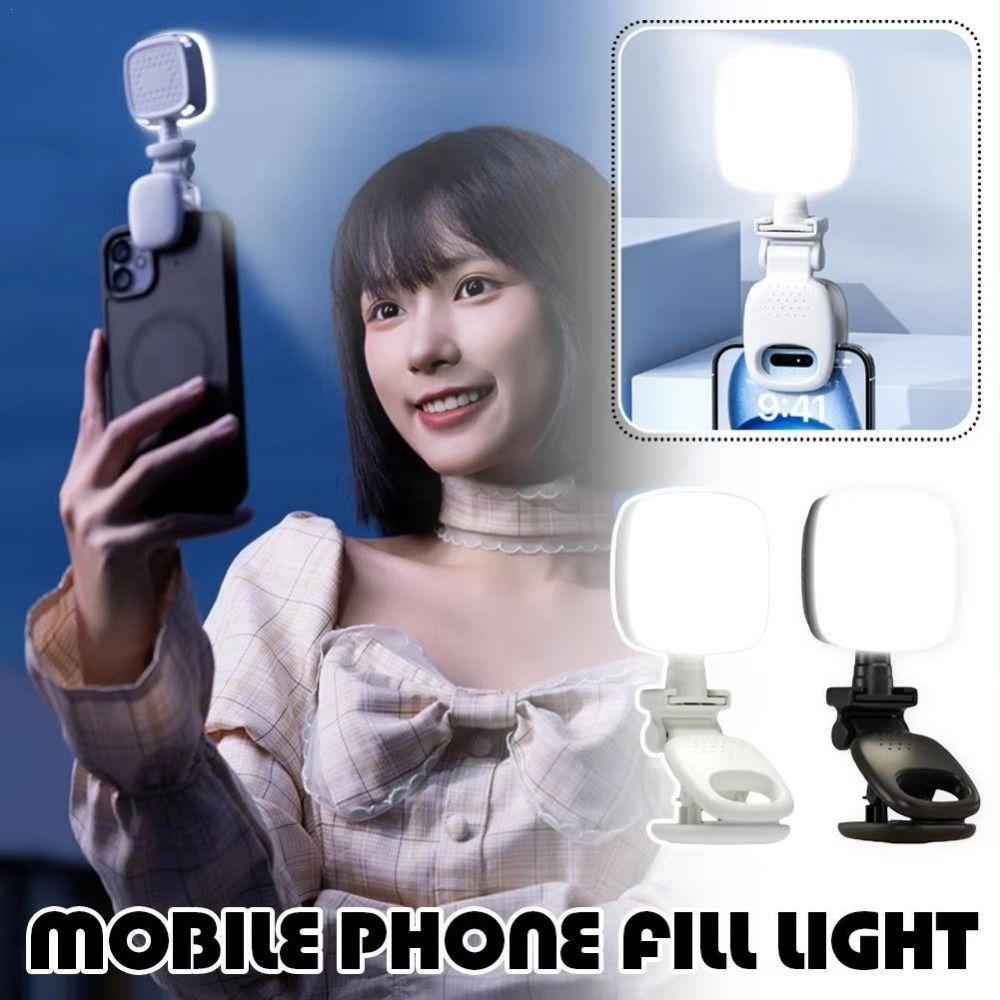 3 Color Light Portable LED Selfie Light Adjustable Brightness Mini LED Flashes  Laptop