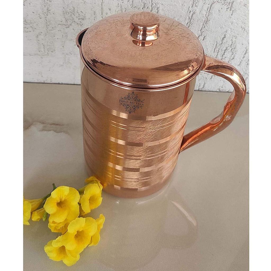 Роскошный дизайнерский кувшин из чистой меди, вода для хранения и подачи, полезная для здоровья, объем - 1300 мл