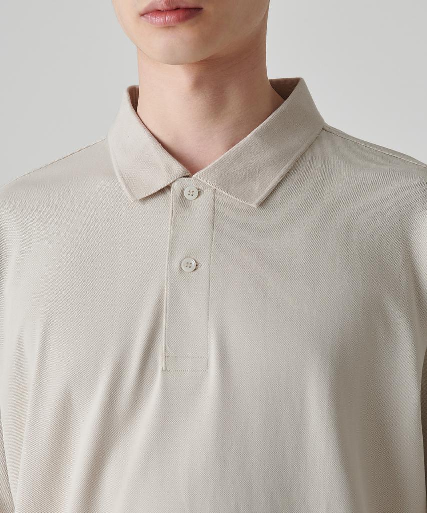 MUSINSA STANDARD [Cooltandard] Relaxed Fit Pique Polo Shirt [Ecru]