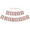 Pre-strung Happy Birthday Banner - No DIY - Gold Glitter Birthday Party Banner - Pre-strung Garland on 6 ft Strands - Gold Bday Party Decorations &