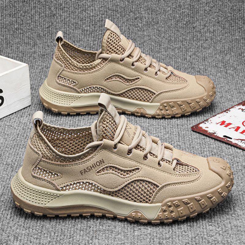 Labor insurance shoes men's summer breathable mesh hollowed mesh shoes sports shoes non-slip and wear-resistant casual outdoor board
