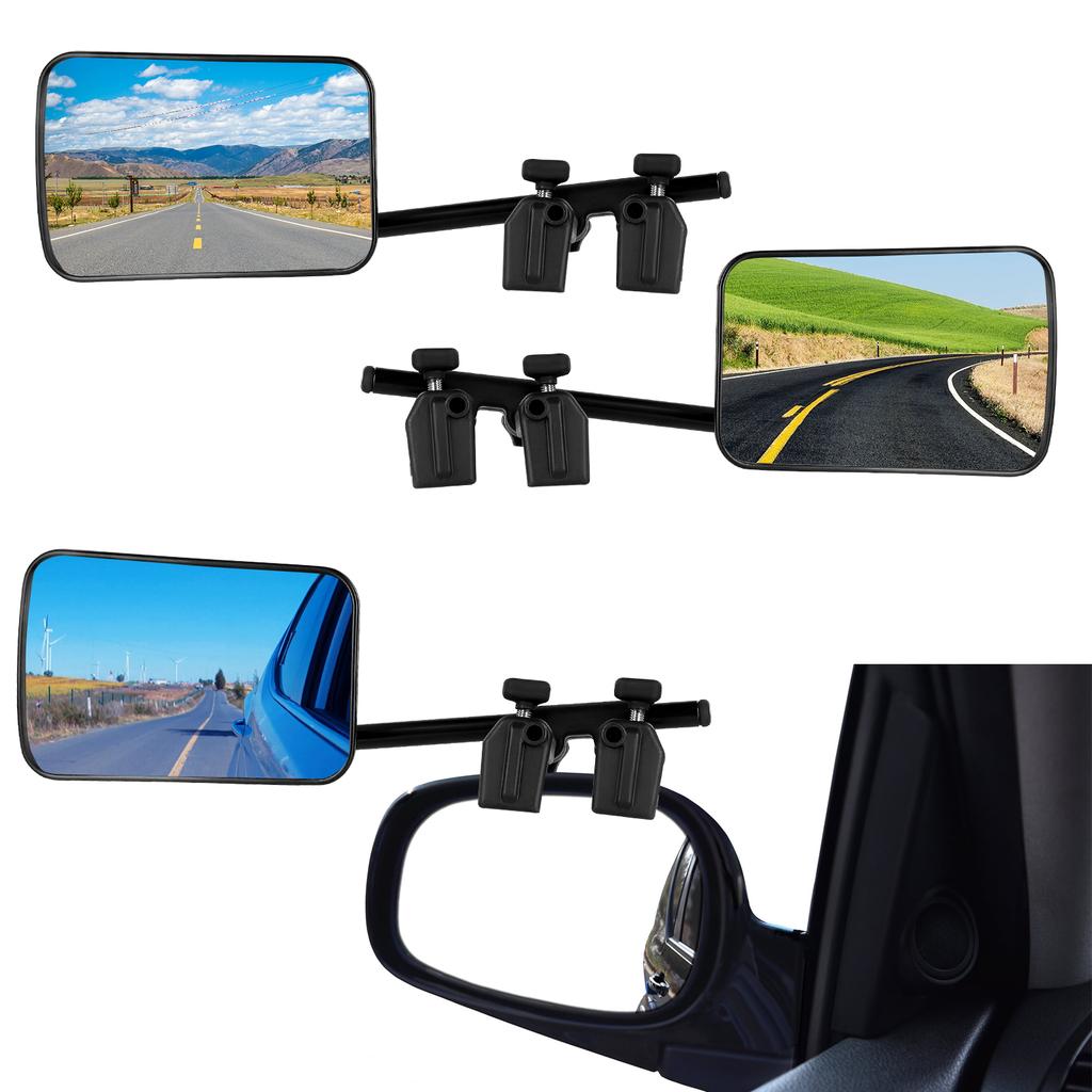 2PCS Universal Towing Mirror Tow Mirror Caravan Trailer Car Rear View Mirror Blind Spot Convex Wide Angel Safe Hauling Extension