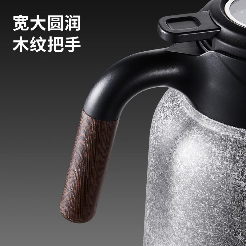 Pure Titanium Insulated Tea Thermos With Mechanical Temperature Display 1500ml Leak-Proof Stainless Handle Vacuum Flask Office