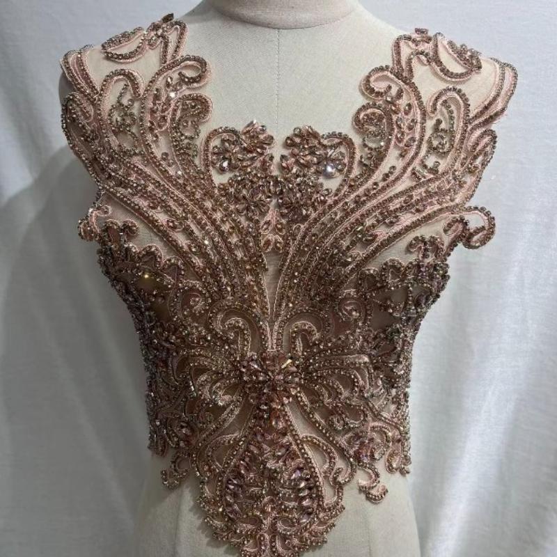 19 цветов Кристаллы ручной работы Бисер Кружево Пришивные Стразы Аппликации для Свадебных Костюмов Вечернего Платья Декор