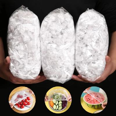 100 шт. одноразовые крышки для пищевых продуктов, пластиковая упаковка, эластичные крышки для пищевых продуктов для хранения фруктовых мисок, кухонная пленка для сохранения свежести еды