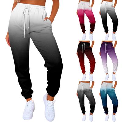 Женские модные спортивные повседневные спортивные штаны с карманами и шнурком с принтом