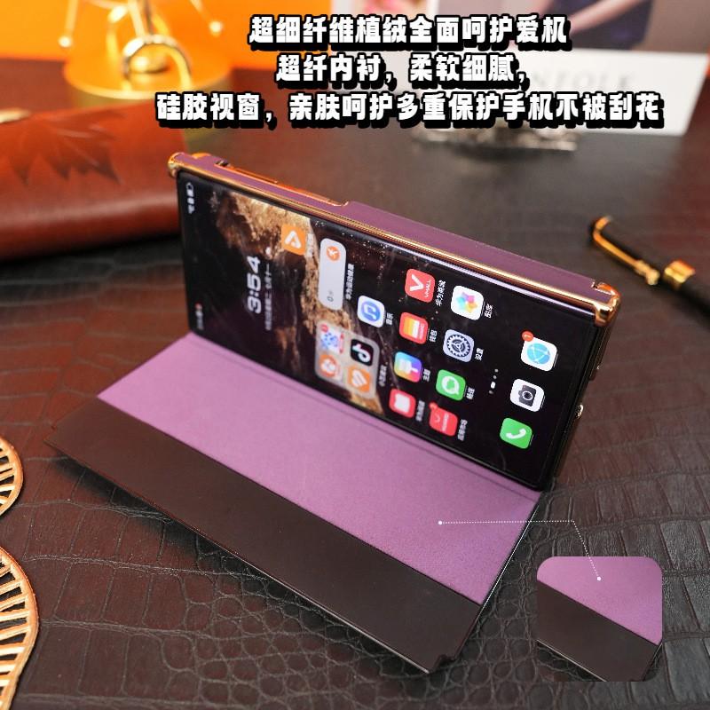 Premium Leather Flip Case With Wrist Strap Stand Mate Series Magnetic Smart Window