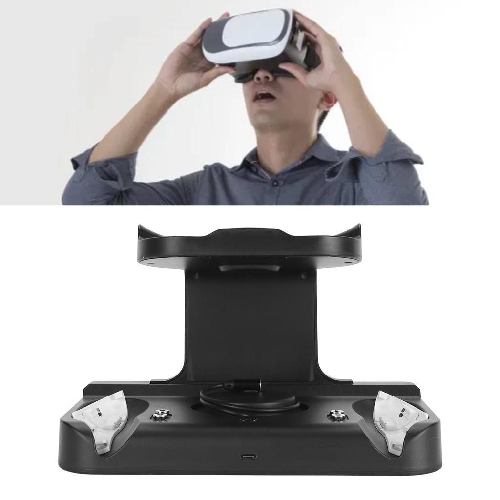 VR Charging Station USB C Fast Charging Multiple Prevention with 2 Re able Batteries VR Headset Controller Charging Dock for 3