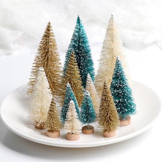 Yousheng 8 шт. Рождественские елочные украшения, искусственные заснеженные фигурки из сосен, миниатюрные статуи рождественских елок для домашнего стола, офиса, украшения