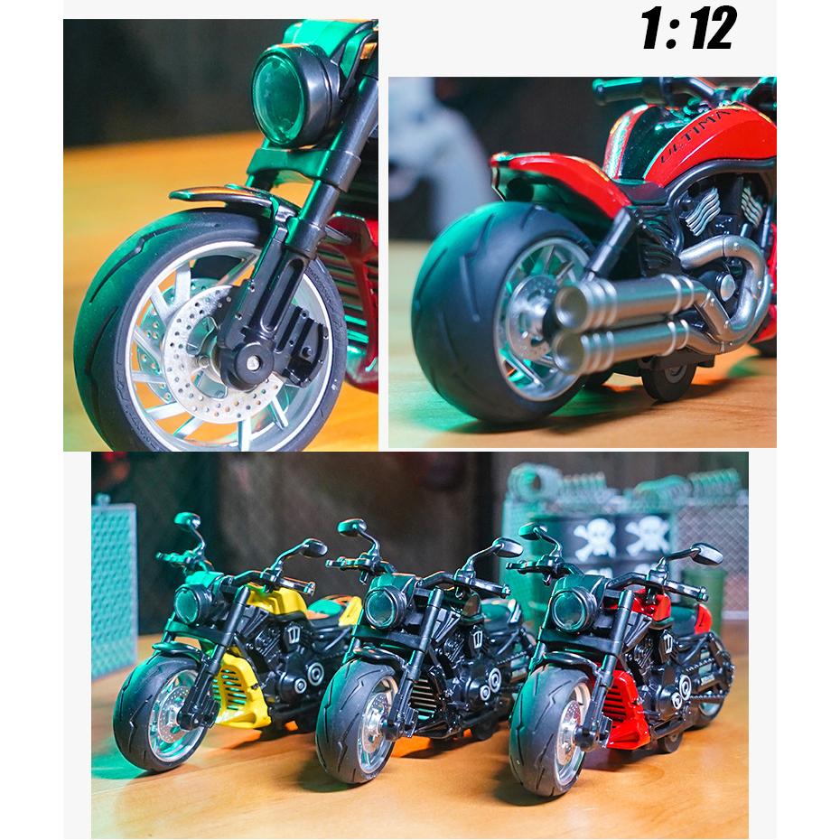 1/12 масштаб мотоцикла, литая под давлением модель игрушки, игрушка с откатом со звуком и светом для детей, коллекция подарков для мальчиков и девочек