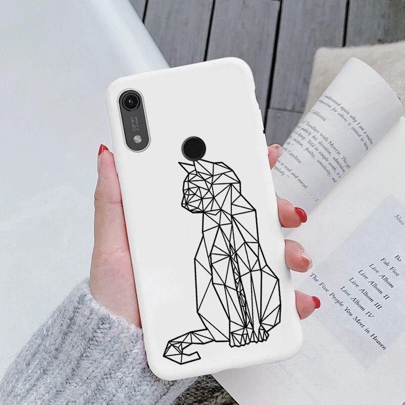 Милый мультяшный чехол для Huawei Y6 2019 с отверстием для пары, синий цветочный столик, мягкий чехол из ТПУ для Huawei Y6 2019, розовый узор, большое сердце, противоударная защитная задняя сумка