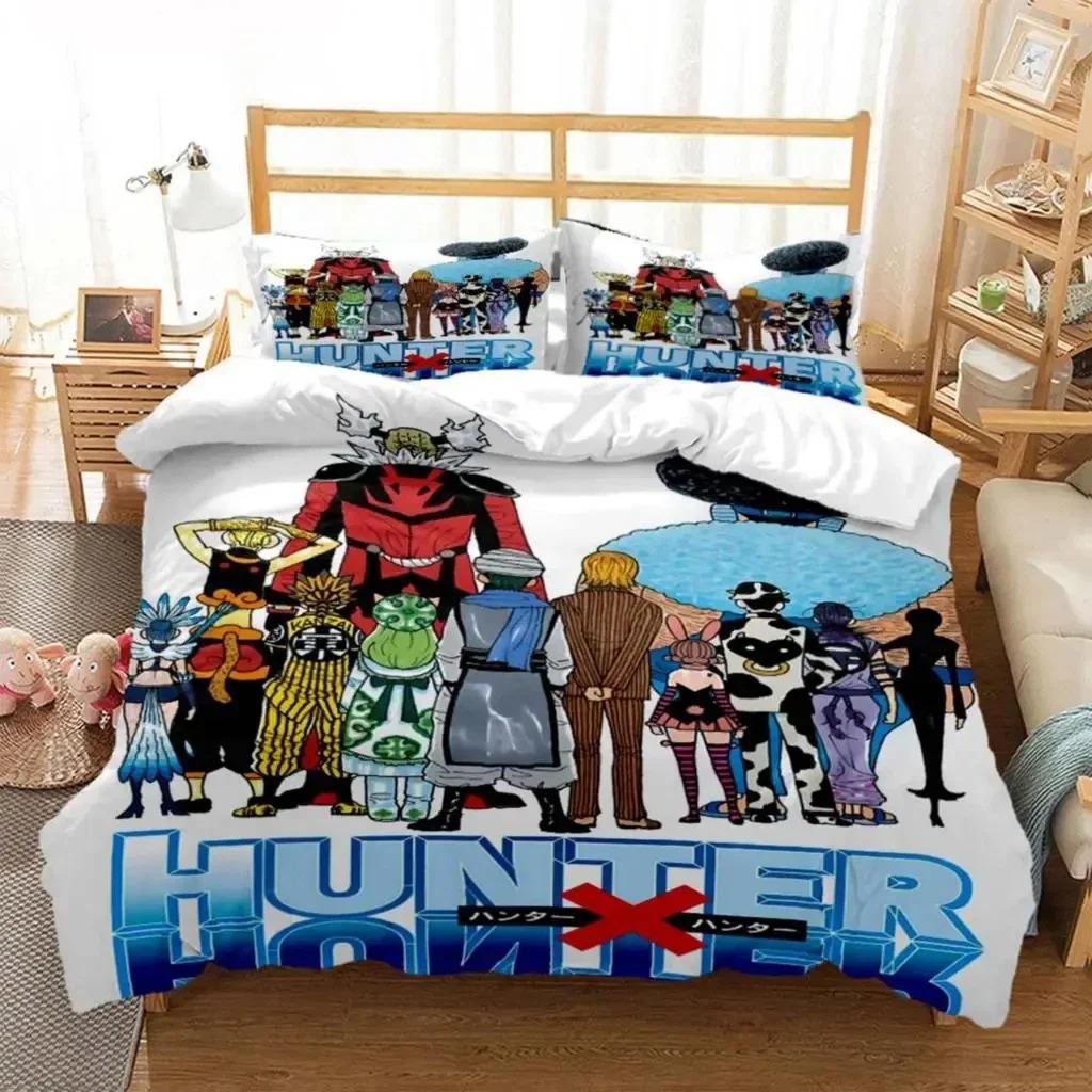 Hunter×Hunter Комплект постельного белья Изысканный набор постельных принадлежностей Мультяшный Аниме Пододеяльник Комплект одеяла Комплект постельного белья Подарок на день рождения