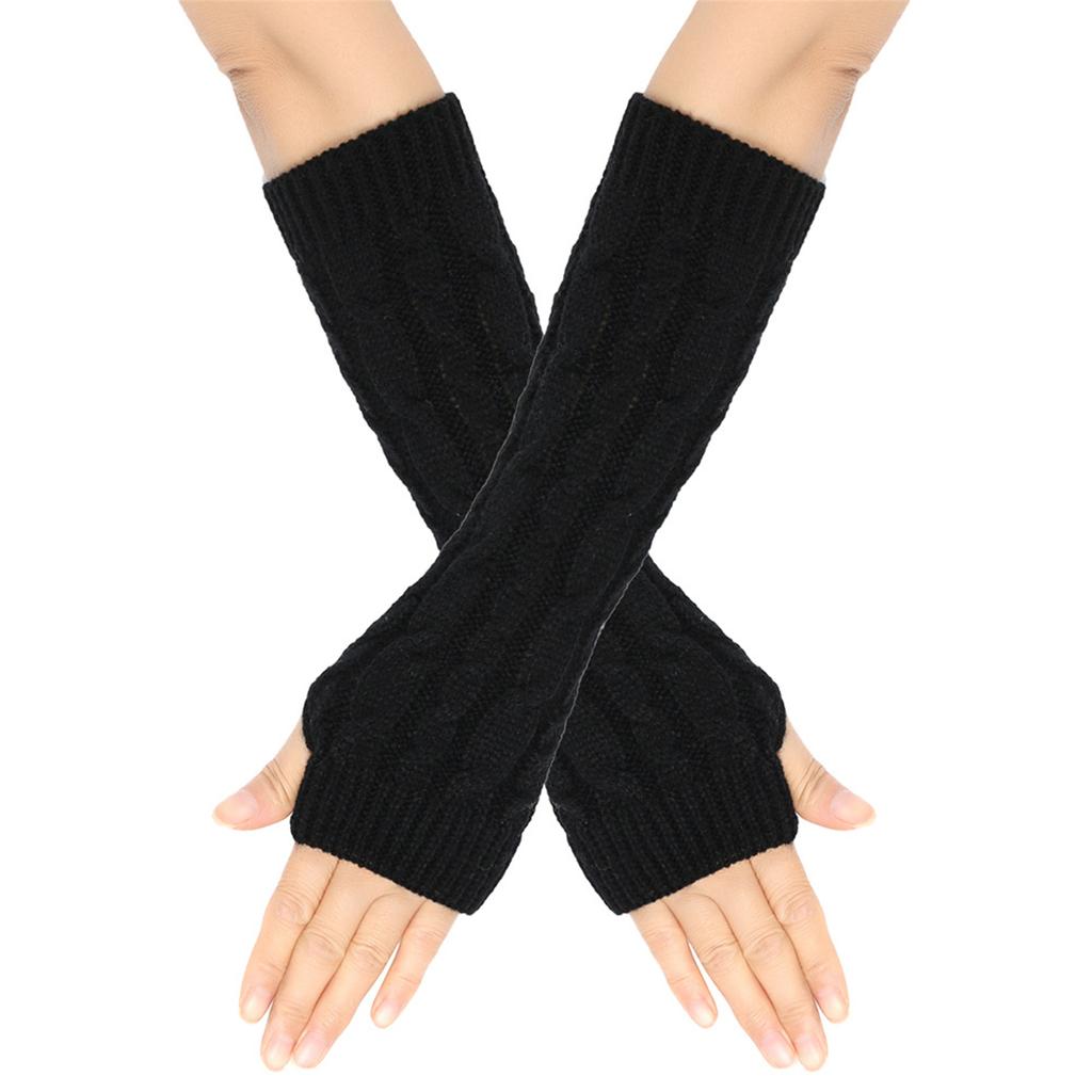 1pair Women's Wool Arm Covers Winter Comfortable Oversleeves Knitted Sleeves for Winter Comfort