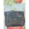 Men's Genuine Goat Leather Vintage Laptop Handmade Messenger Black Bag Satchel