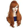 Синтетические волосы Костюм Женские парики Длинный прямой парик Оранжево-имбирный парик с боковой челкой для косплея Хэллоуин вечеринки
