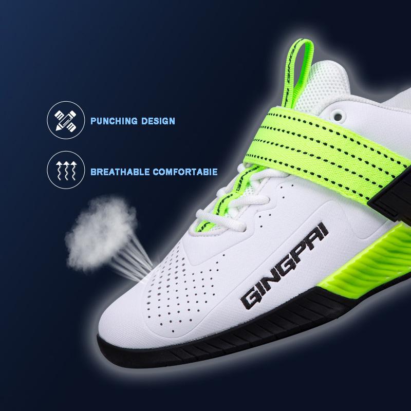 Original GINGPAI Lifting Megin Powerlifting Shoes for Men and Women Hook Loop Weightlifting & Deadlifting Shoe for Squat
