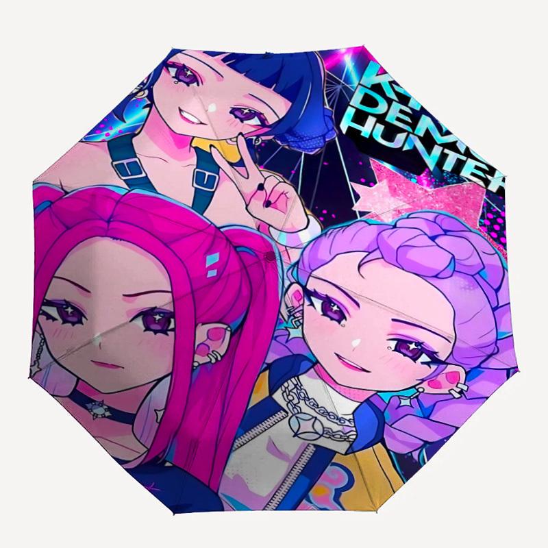 1 шт. KPop Hunter Автоматический складной зонт, Прочный пластик и железо, Легкий для повседневного использования на улице 027