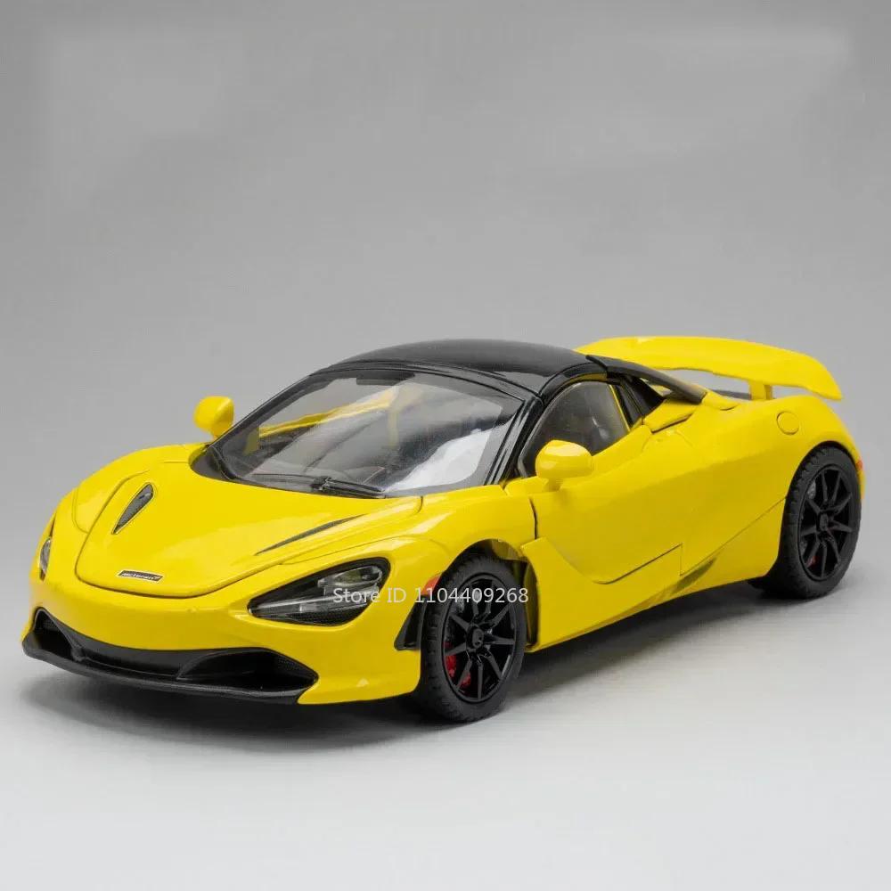 1:24 Senna 720S Sports Car Toy Model Alloy Diecast Light Music Miniature Supercar Doors Opened Models Boys Favourite Gifts Toys