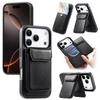 CASENEO For iPhone 17 Pro Magnetic Case PU Leather PC Phone Cover with Detachable Card Holder Kickstand Compatible with MagSafe
