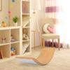 Деревянная балансировочная доска Wobble Rocker Board, обучающая игрушка для балансировки тела, лама, черный
