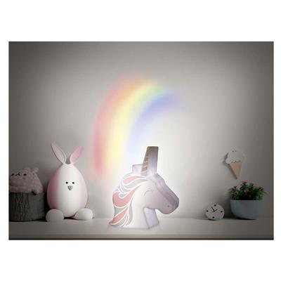 [A0888] - Настенный проекционный ночник 'Licorne My Unicorn' белый разноцветный - 15. 5x13x4. 5 см