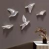 Миниатюрные фигурки в виде белых птиц, настенные наклейки, 3D-наклейки в виде птиц, декор для сада, гостиной, детской комнаты, фигурка
