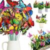 10-50pcs Butterflies Decoration Stakes Waterproof Colorful Whimsical Butterfly Stakes Ornaments Garden Yard Home Party Decor