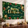 Xmas Photo Booth Prop Christmas Banner, 71x43 Inches Santa Sleigh Reindeer Snowman Backdrop for Winter Wonderland Reusable Holiday Party Decorations,