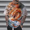 Men O-neck 3D Printed T-shirt Dragon Anime Pattern Fashion Casual Printed Short Sleeved Tops Summer Breathable Quick Drying Clothes