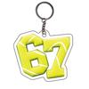 Набор из 6 цветных акриловых брелоков для ключей с уникальным номером 67, спортивный, яркого цвета, для повседневных аксессуаров