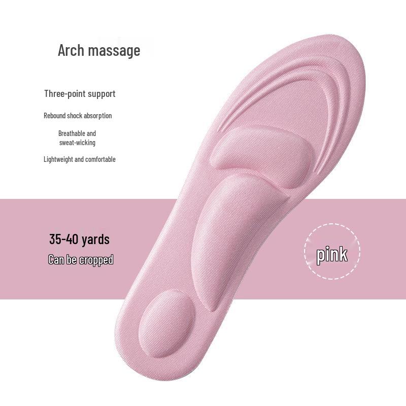 5D Non-Slip Breathable Sports Insoles for Men and Women, Shock-Absorbing, Massage Comfort, Arch Support, Ultra-Soft Sole for Military Training.