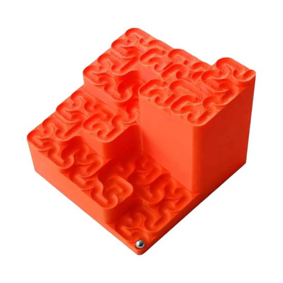 3D-печать Кривая Гильберта Мраморный трек Фрактальный трек для шариков Бесконечный фрактальный лабиринт со стальными шариками Кинетическое искусство Фрактальная математика Настольная игрушка